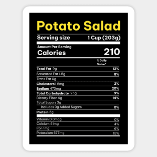 Potato Salad Nutrition Sticker